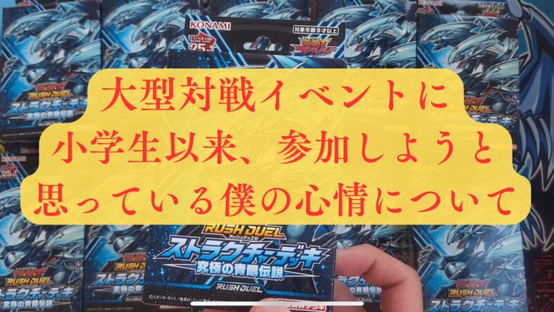 大型対戦イベントに小学生以来、参加しようと思っている僕の心情について